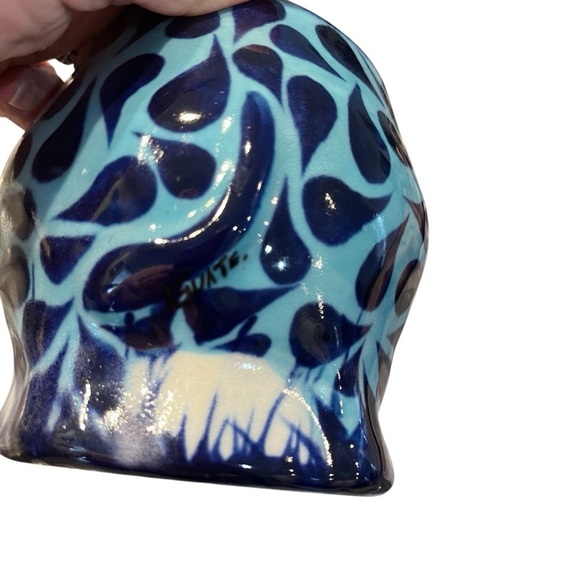 Signed Mexico Dimensional Blue Elephant Mug Signed Guate - Picture 4 of 13